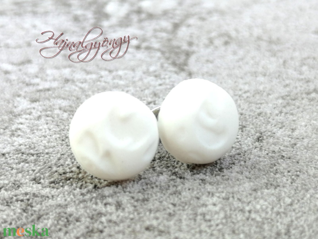 MINTÁS KIS FEHÉR fülbevaló  - ékszer - fülbevaló - pötty fülbevaló - Meska.hu