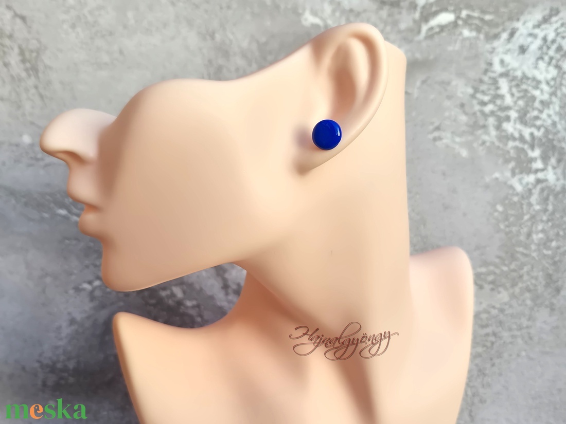 KIRÁLYKÉK fülbevaló  - ékszer - fülbevaló - pötty fülbevaló - Meska.hu