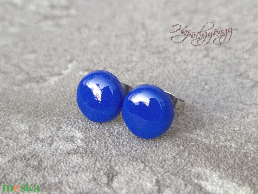 KIRÁLYKÉK fülbevaló  - ékszer - fülbevaló - pötty fülbevaló - Meska.hu