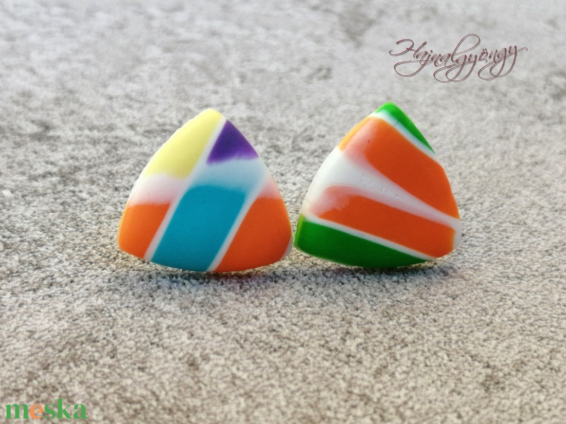 SZIVÁRVÁNY fülbevaló  - ékszer - fülbevaló - pötty fülbevaló - Meska.hu