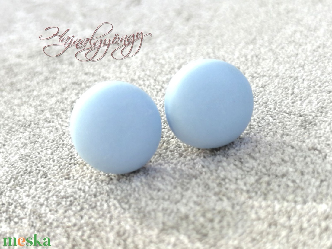 VILÁGOSKÉK fülbevaló  - ékszer - fülbevaló - pötty fülbevaló - Meska.hu
