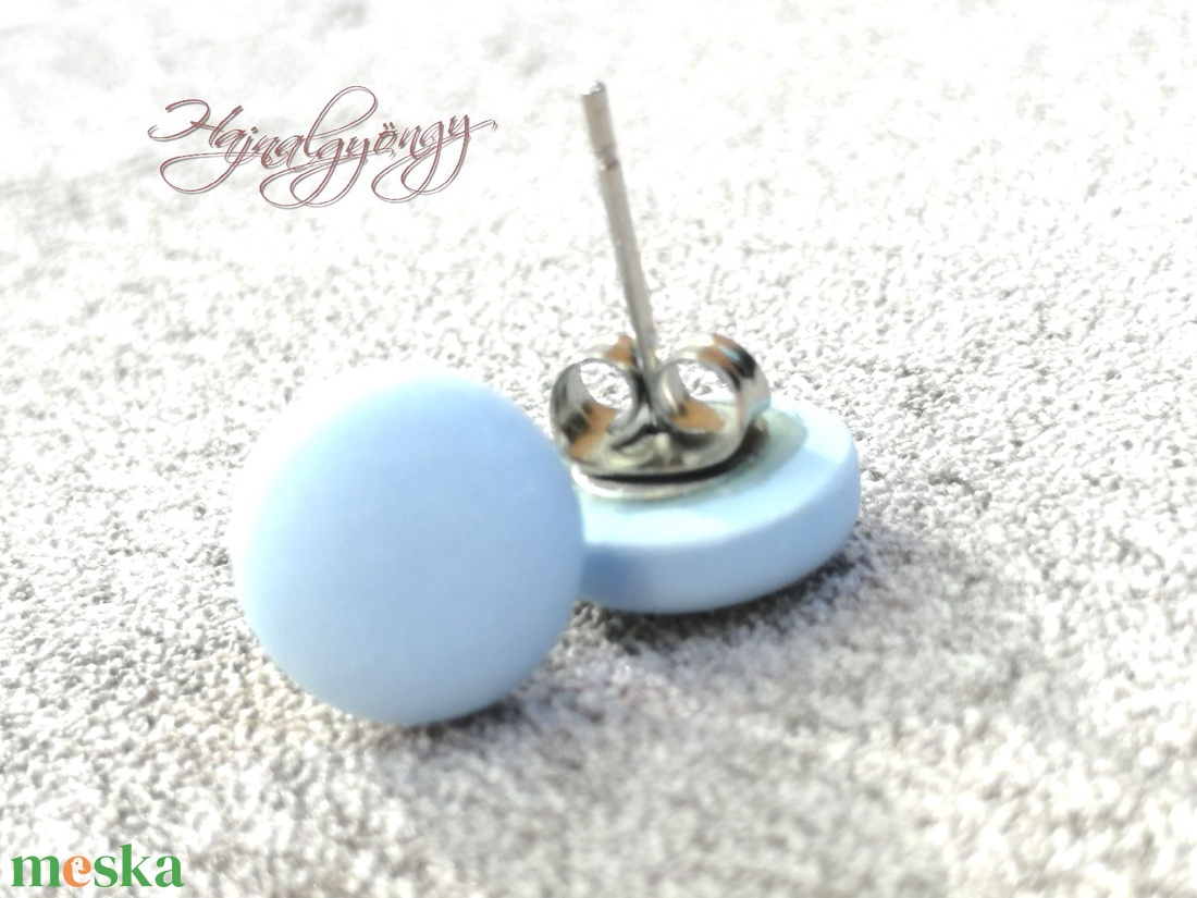 VILÁGOSKÉK fülbevaló  - ékszer - fülbevaló - pötty fülbevaló - Meska.hu