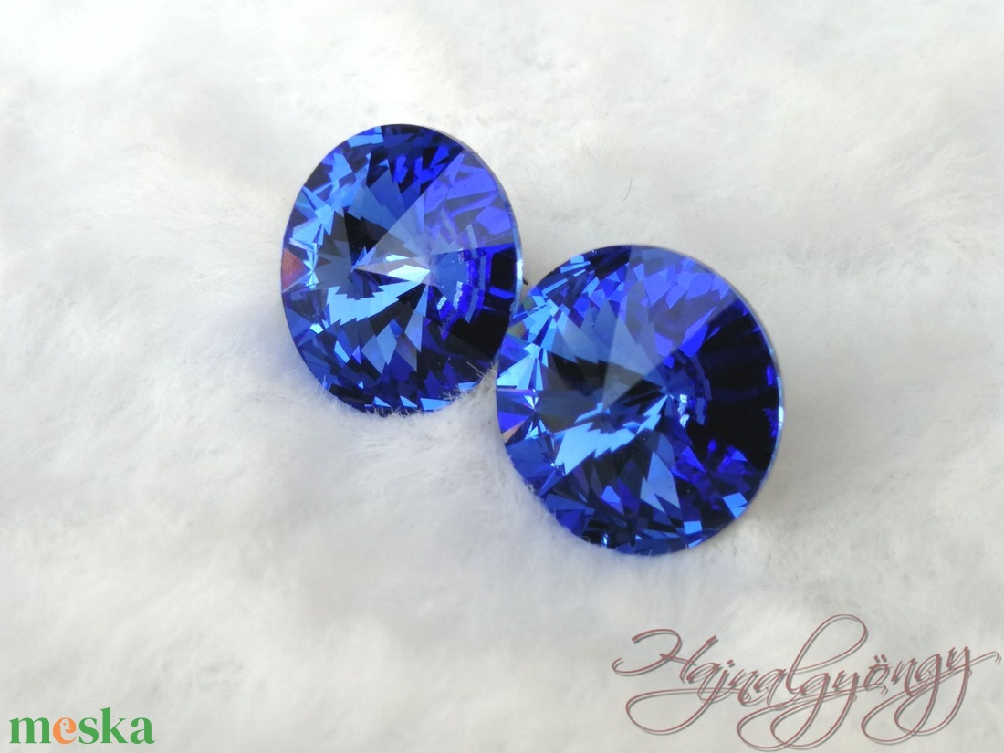 SAPPHIRE fülbevaló 14 mm - ékszer - fülbevaló - pötty fülbevaló - Meska.hu