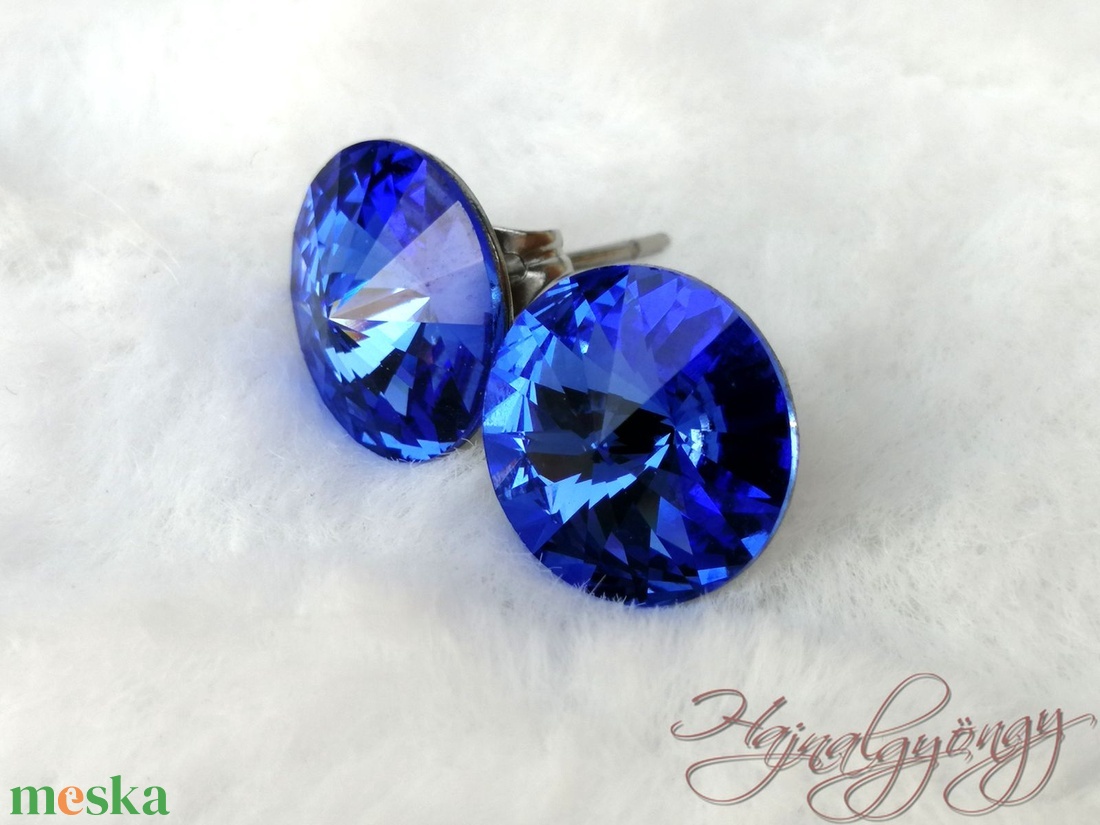 SAPPHIRE fülbevaló 14 mm - ékszer - fülbevaló - pötty fülbevaló - Meska.hu