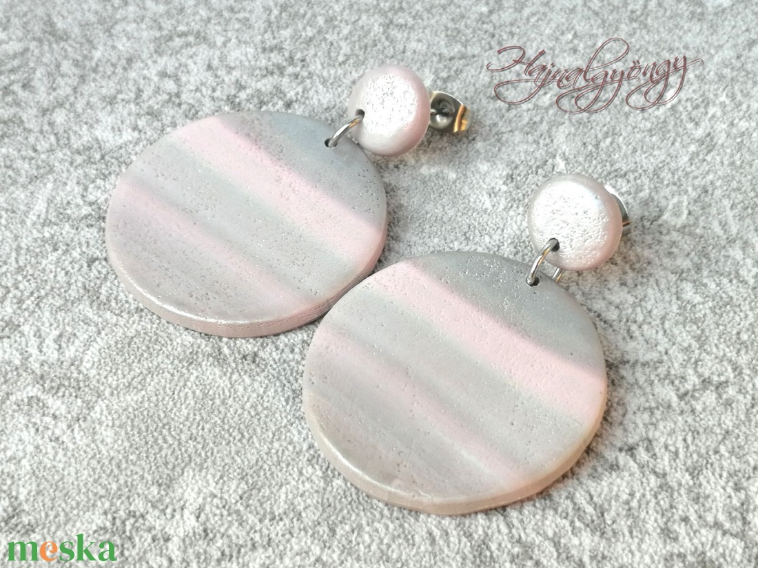 RÓZSASZÍN ÁRNYAK fülbevaló - ékszer - fülbevaló - lógós kerek fülbevaló - Meska.hu