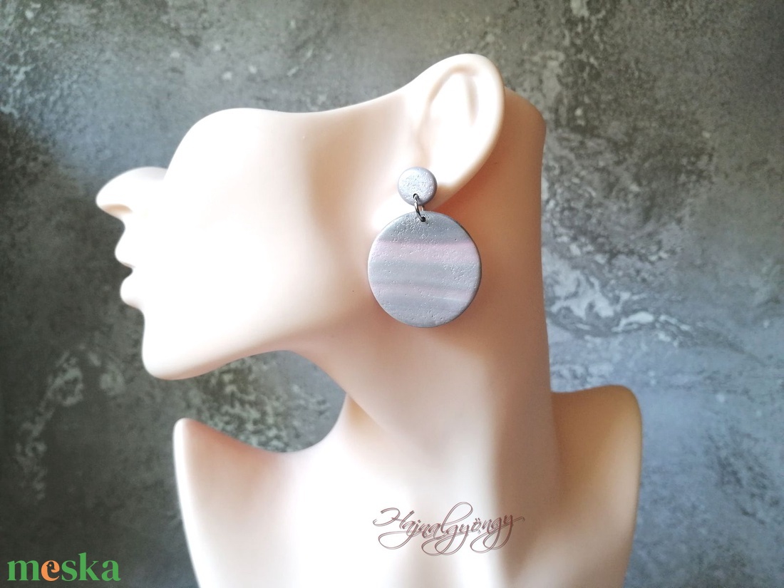 RÓZSASZÍN ÁRNYAK fülbevaló - ékszer - fülbevaló - lógós kerek fülbevaló - Meska.hu