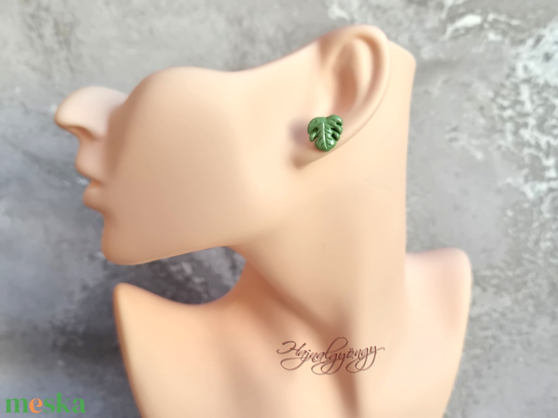 PHILODENDRON fülbevaló  - ékszer - fülbevaló - pötty fülbevaló - Meska.hu