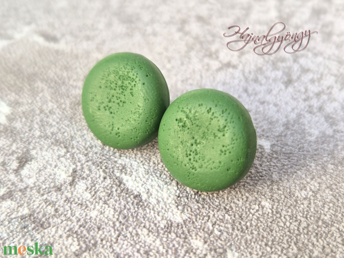 NAGY ZÖLD fülbevaló  - ékszer - fülbevaló - pötty fülbevaló - Meska.hu