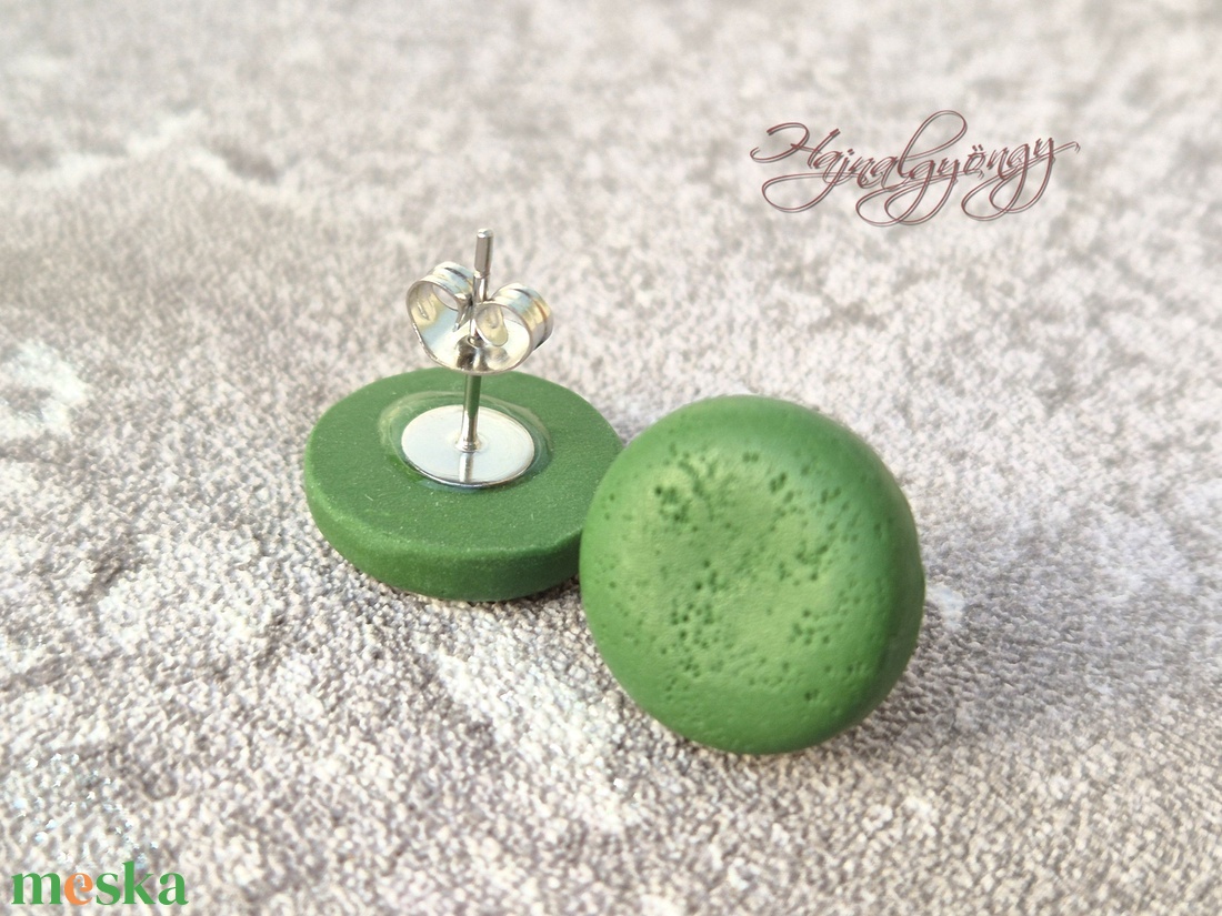 NAGY ZÖLD fülbevaló  - ékszer - fülbevaló - pötty fülbevaló - Meska.hu