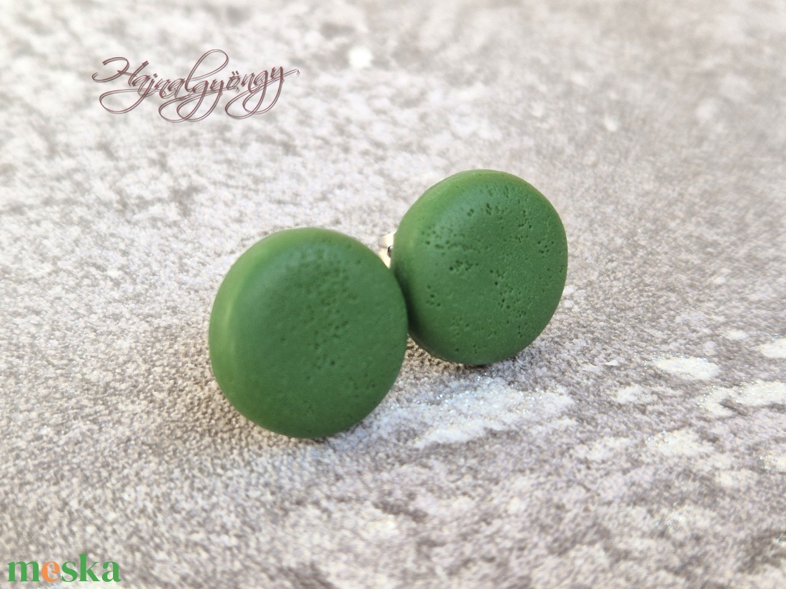 NAGY ZÖLD fülbevaló  - ékszer - fülbevaló - pötty fülbevaló - Meska.hu