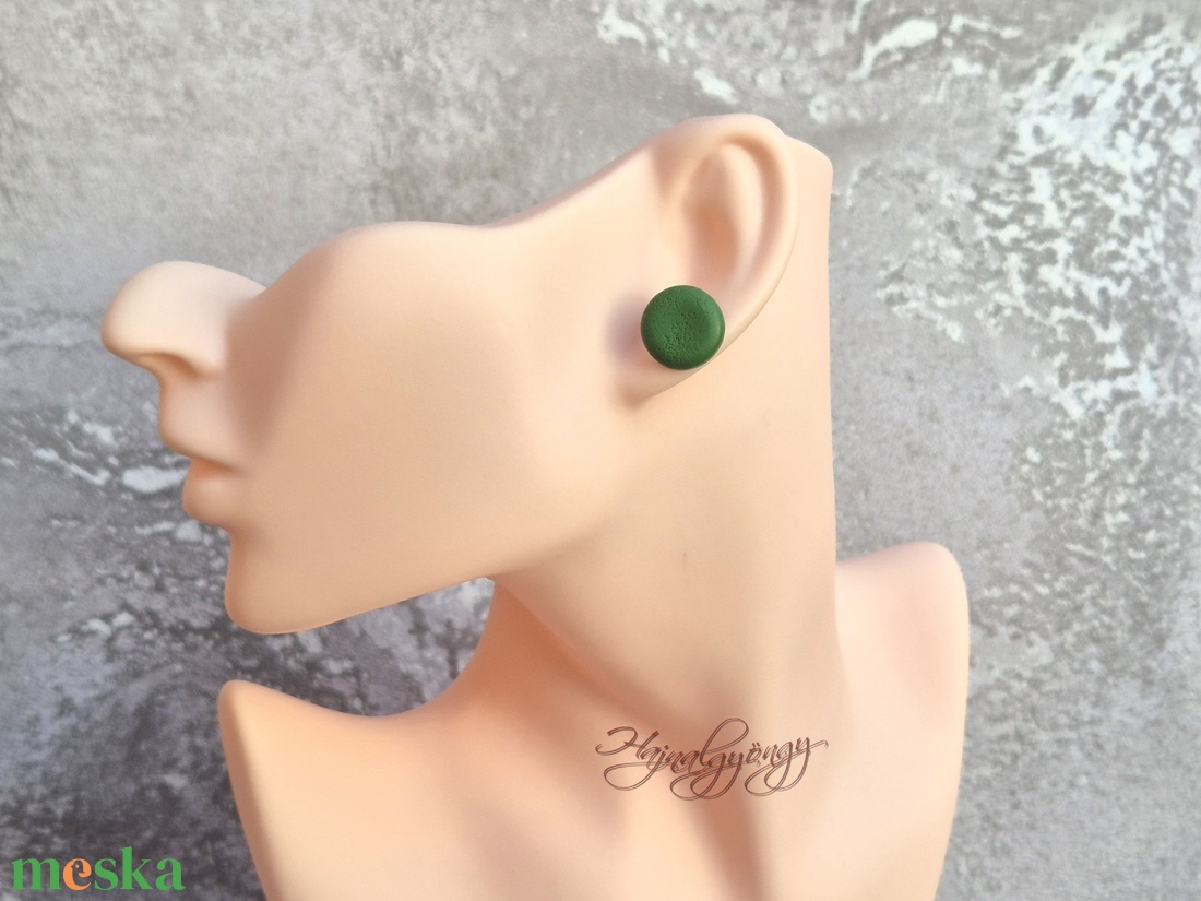 NAGY ZÖLD fülbevaló  - ékszer - fülbevaló - pötty fülbevaló - Meska.hu