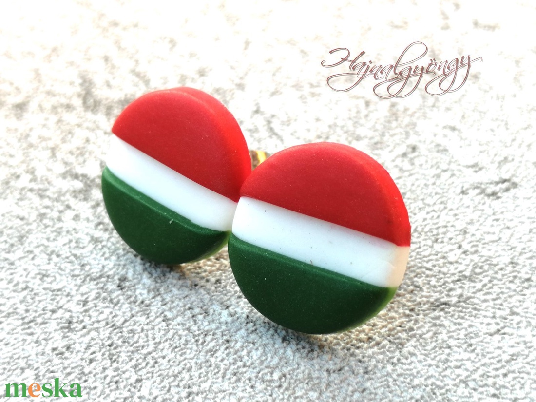 NEMZETI nemsacél fülbevaló - 15 mm - ékszer - fülbevaló - pötty fülbevaló - Meska.hu