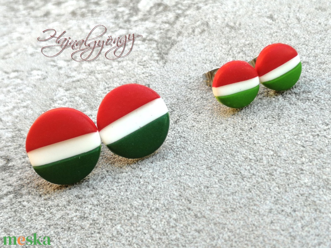 NEMZETI nemsacél fülbevaló - 10 mm - ékszer - fülbevaló - pötty fülbevaló - Meska.hu