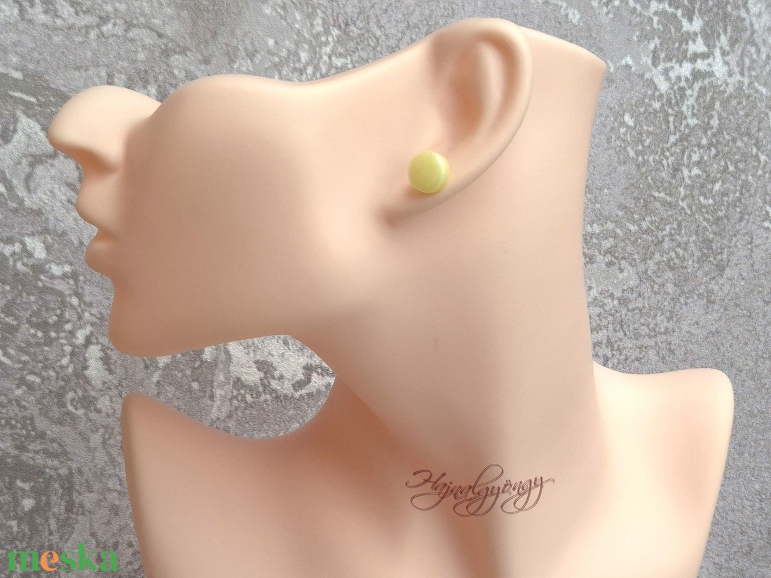 FÉNYES SÁRGA fülbevaló  - ékszer - fülbevaló - pötty fülbevaló - Meska.hu