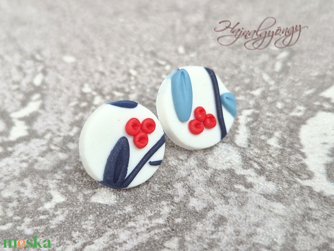 KÉK TAVASZ nemesacél fülbevaló  - ékszer - fülbevaló - pötty fülbevaló - Meska.hu