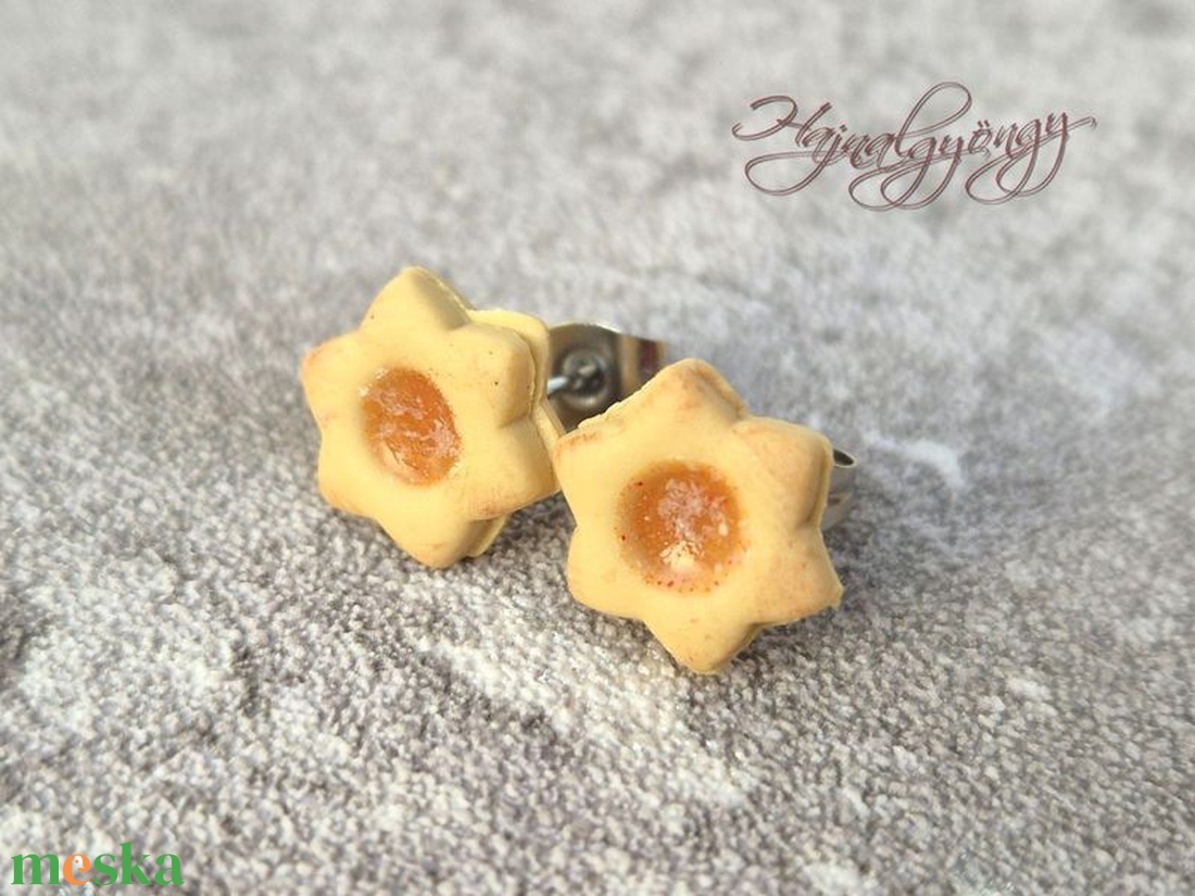LINZER VIRÁG fülbevaló  - ékszer - fülbevaló - pötty fülbevaló - Meska.hu