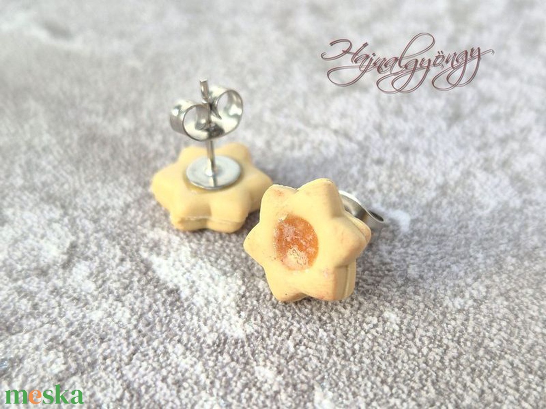 LINZER VIRÁG fülbevaló  - ékszer - fülbevaló - pötty fülbevaló - Meska.hu