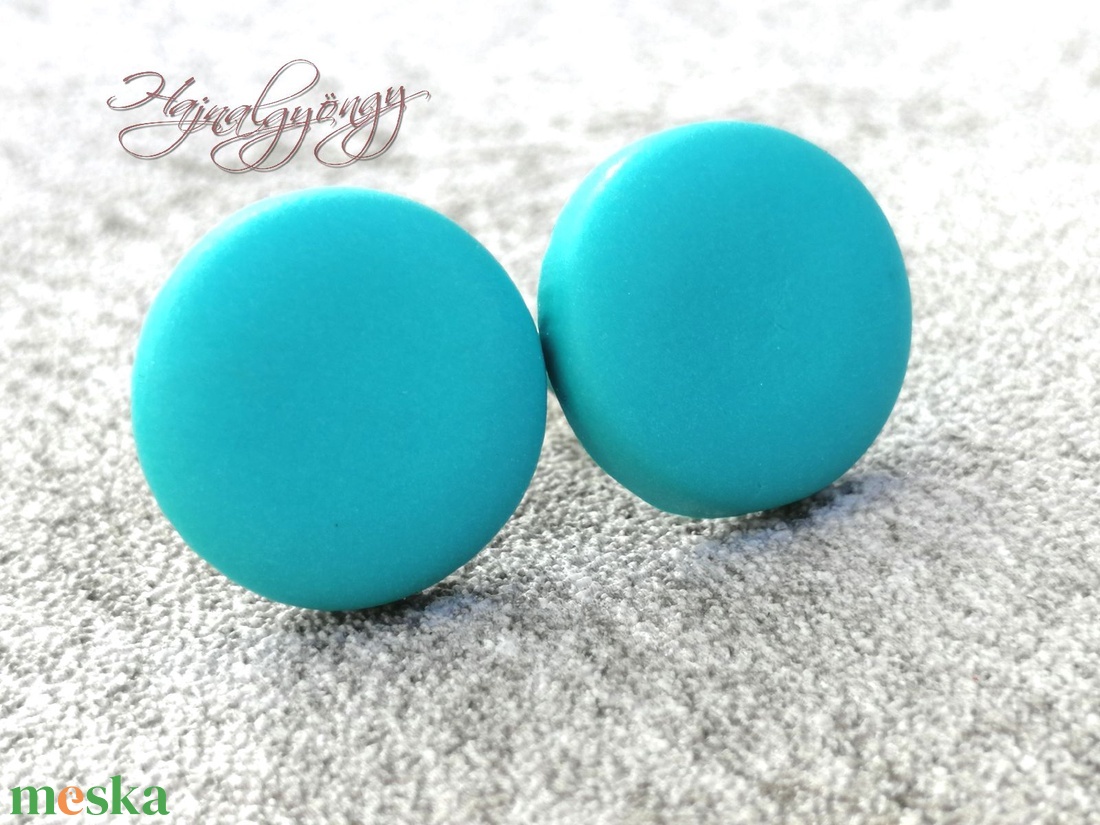 TÜRKIZ nemesacél fülbevaló  - ékszer - fülbevaló - pötty fülbevaló - Meska.hu