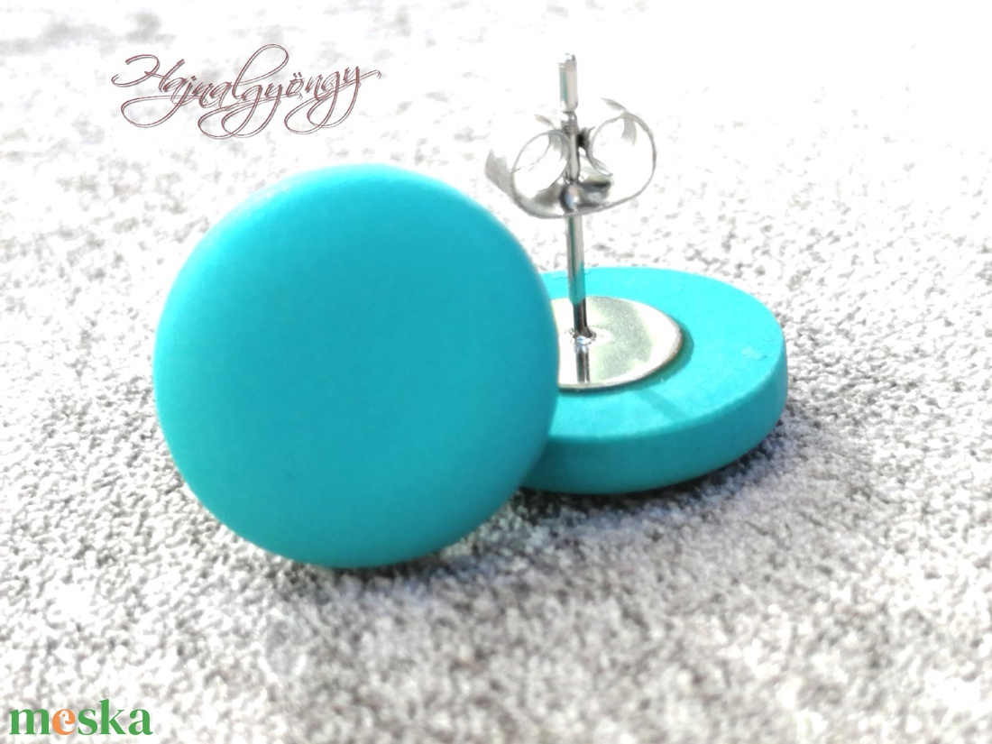 TÜRKIZ nemesacél fülbevaló  - ékszer - fülbevaló - pötty fülbevaló - Meska.hu
