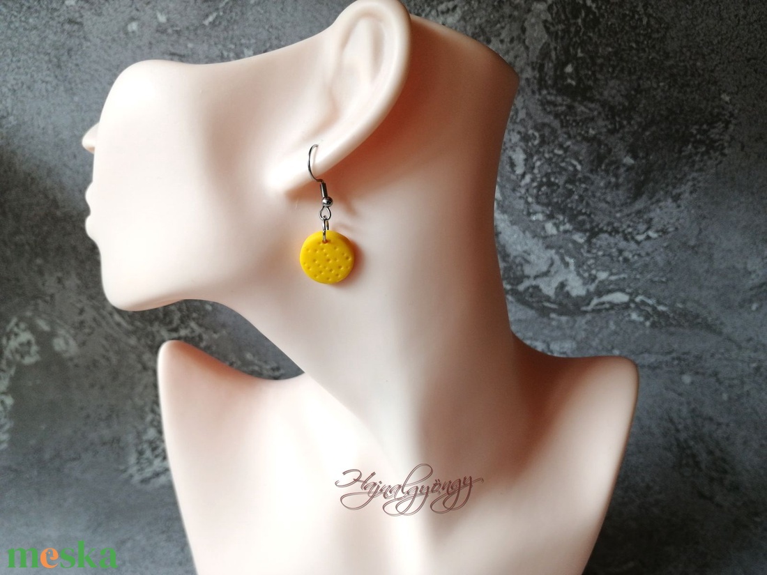 NAPSÁRGA nemesacél fülbevaló - ékszer - fülbevaló - lógó fülbevaló - Meska.hu