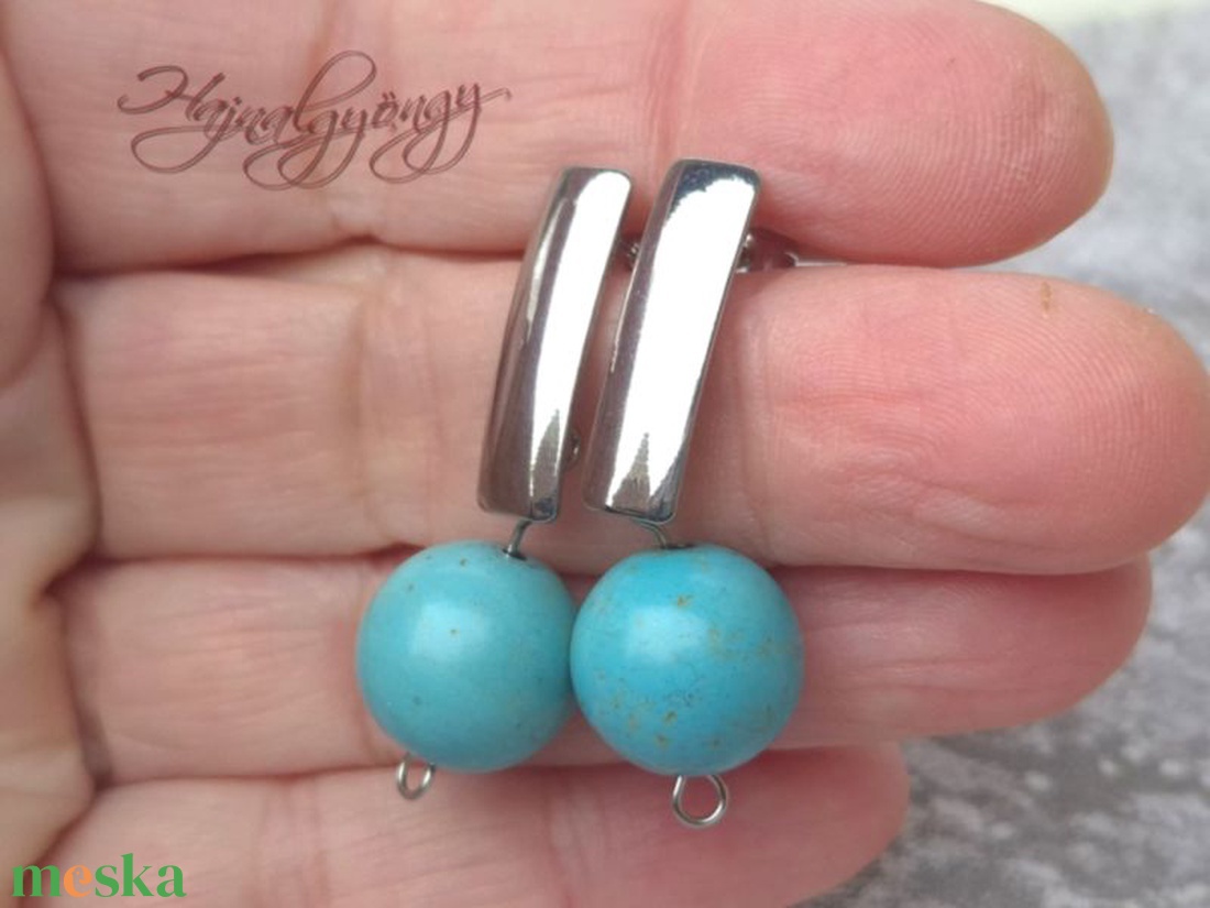TÜRKIZ nemesacél fülbevaló - ékszer - fülbevaló - lógó fülbevaló - Meska.hu