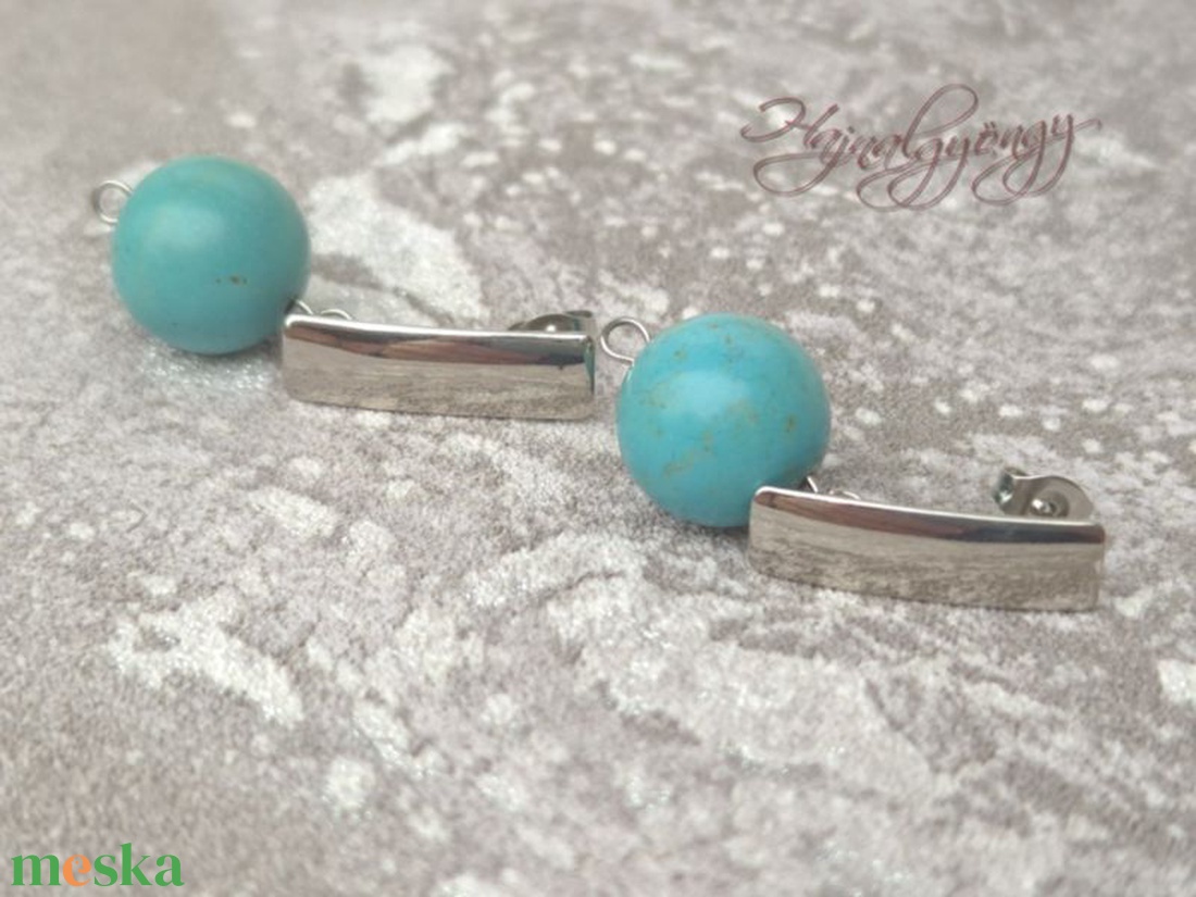 TÜRKIZ nemesacél fülbevaló - ékszer - fülbevaló - lógó fülbevaló - Meska.hu
