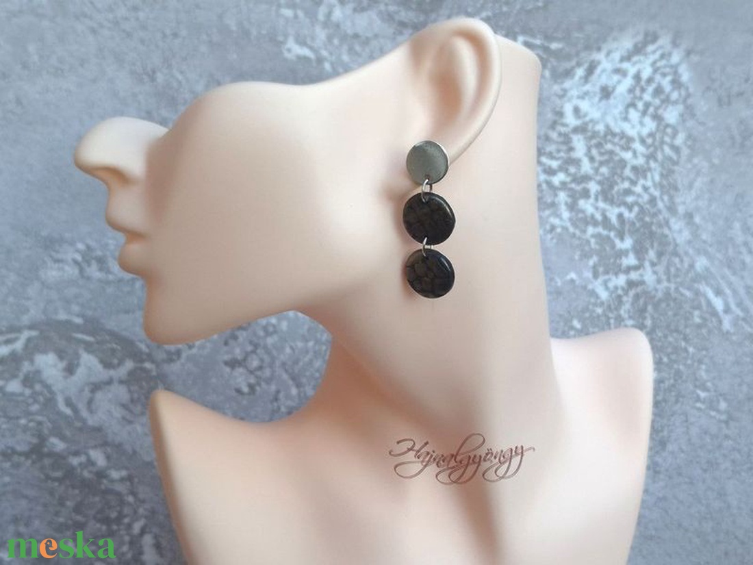 BRONZ RÖGÖK nemesacél fülbevaló - ékszer - fülbevaló - lógó fülbevaló - Meska.hu