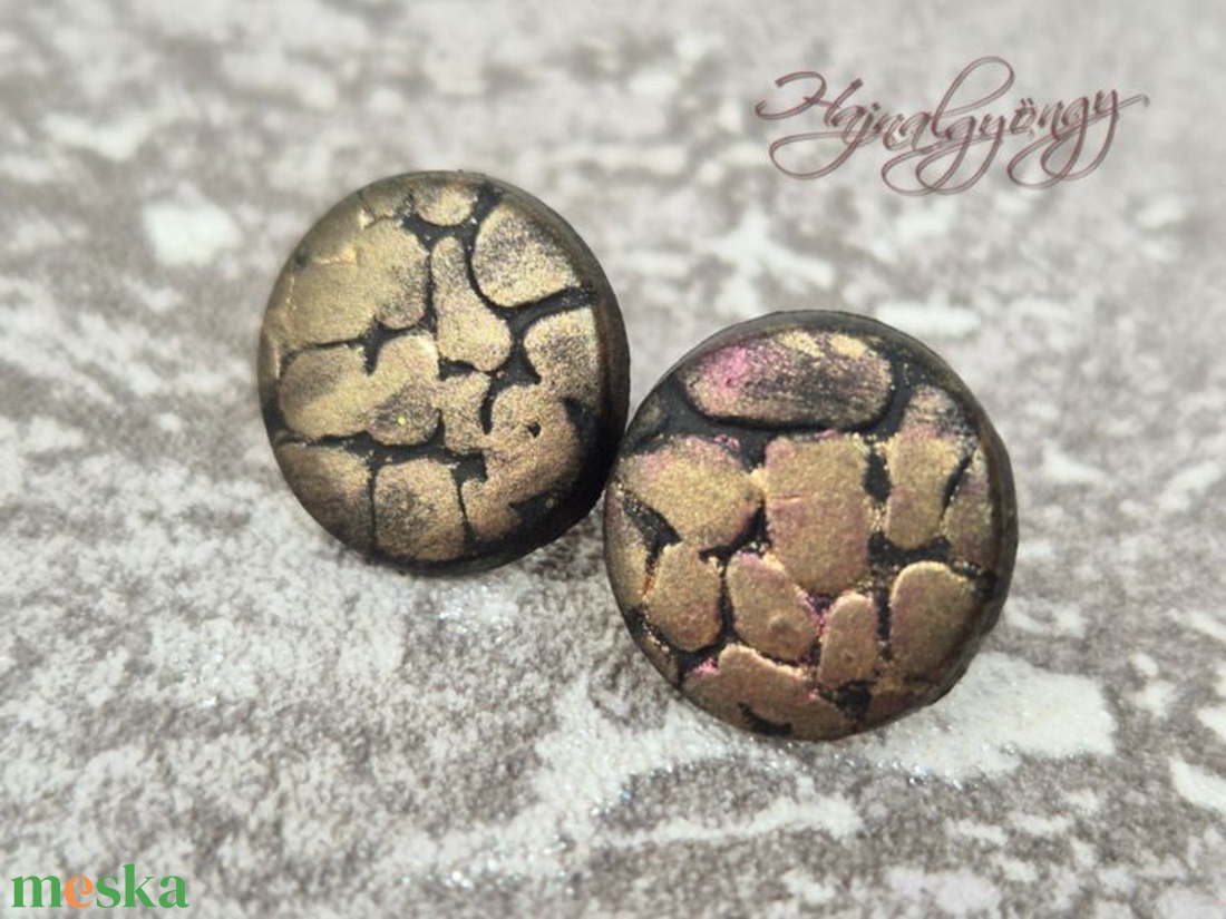 BRONZ RÖGÖK nemesacél fülbevaló - ékszer - fülbevaló - pötty fülbevaló - Meska.hu