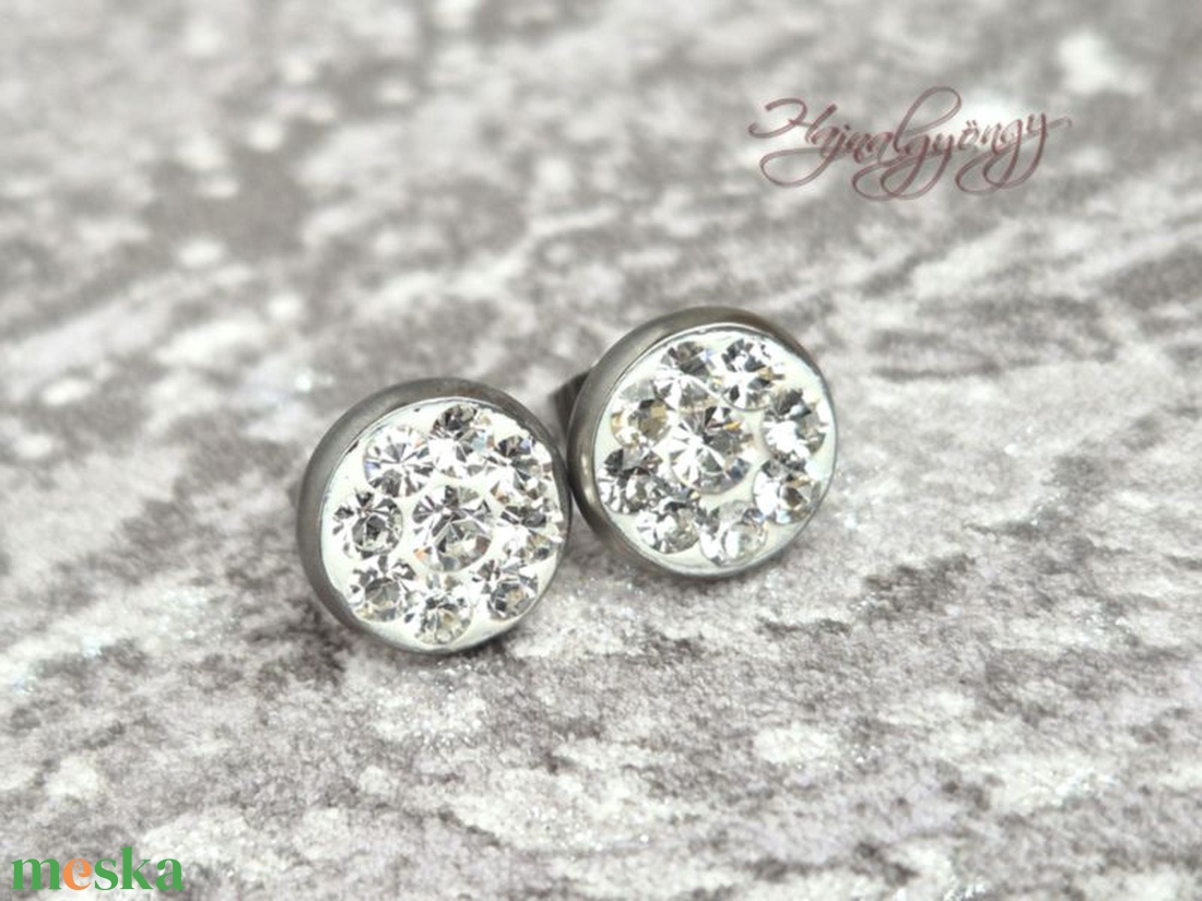 PRECIOSA CRYSTAL  nemesacél fülbevaló  - ékszer - fülbevaló - pötty fülbevaló - Meska.hu