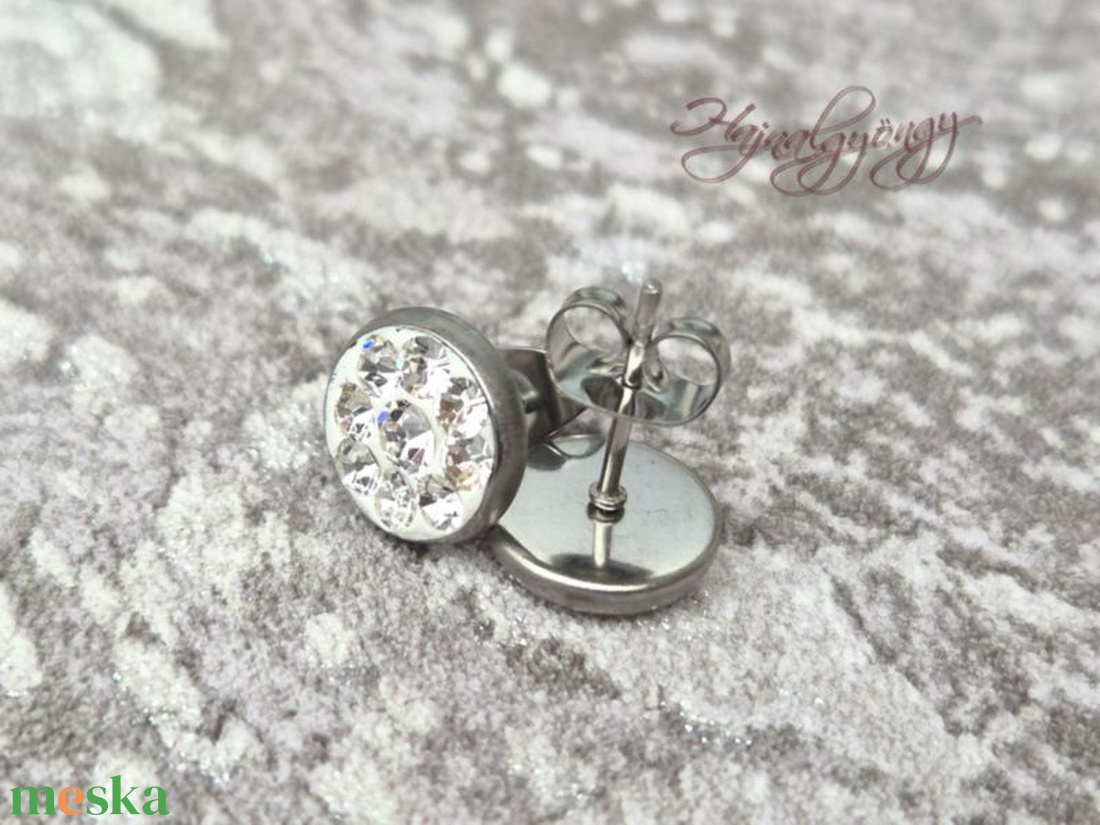 PRECIOSA CRYSTAL  nemesacél fülbevaló  - ékszer - fülbevaló - pötty fülbevaló - Meska.hu