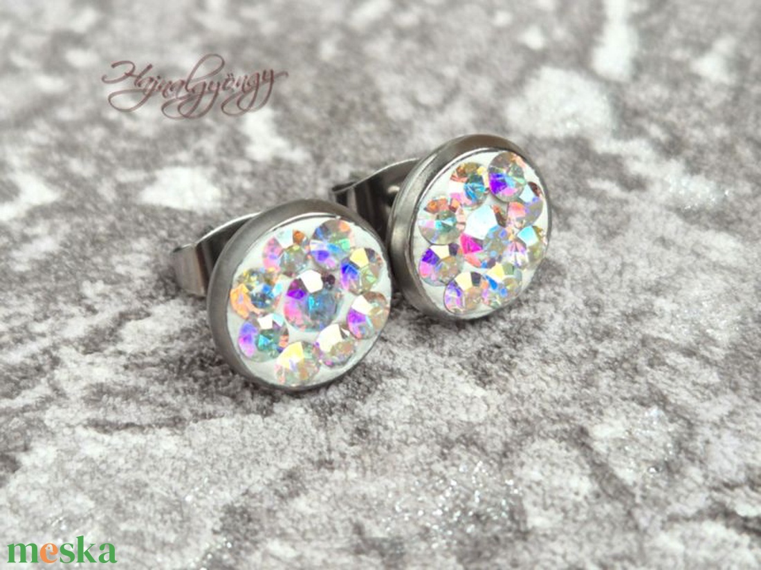 PRECIOSA CRYSTAL AB nemesacél fülbevaló  - ékszer - fülbevaló - pötty fülbevaló - Meska.hu