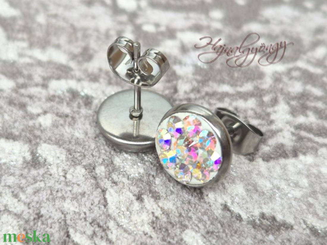 PRECIOSA CRYSTAL AB nemesacél fülbevaló  - ékszer - fülbevaló - pötty fülbevaló - Meska.hu