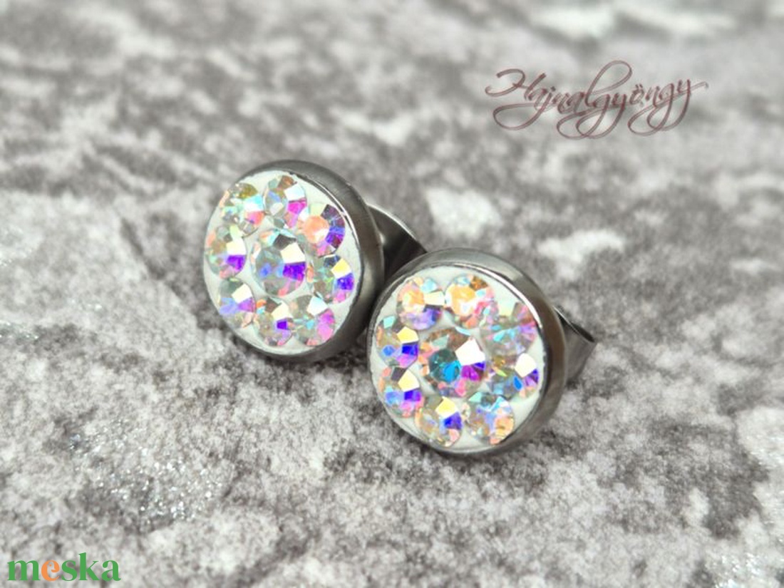 PRECIOSA CRYSTAL AB nemesacél fülbevaló  - ékszer - fülbevaló - pötty fülbevaló - Meska.hu