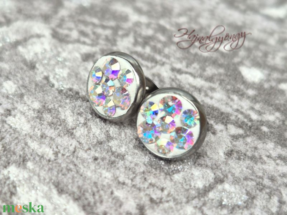 PRECIOSA CRYSTAL AB nemesacél fülbevaló  - ékszer - fülbevaló - pötty fülbevaló - Meska.hu