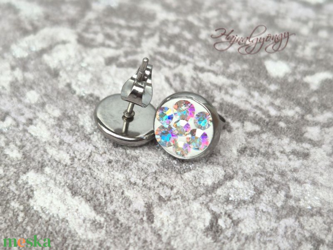 PRECIOSA CRYSTAL AB nemesacél fülbevaló  - ékszer - fülbevaló - pötty fülbevaló - Meska.hu
