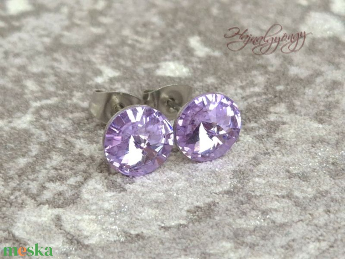 VIOLET nemesacél fülbevaló 8 mm - ékszer - fülbevaló - pötty fülbevaló - Meska.hu