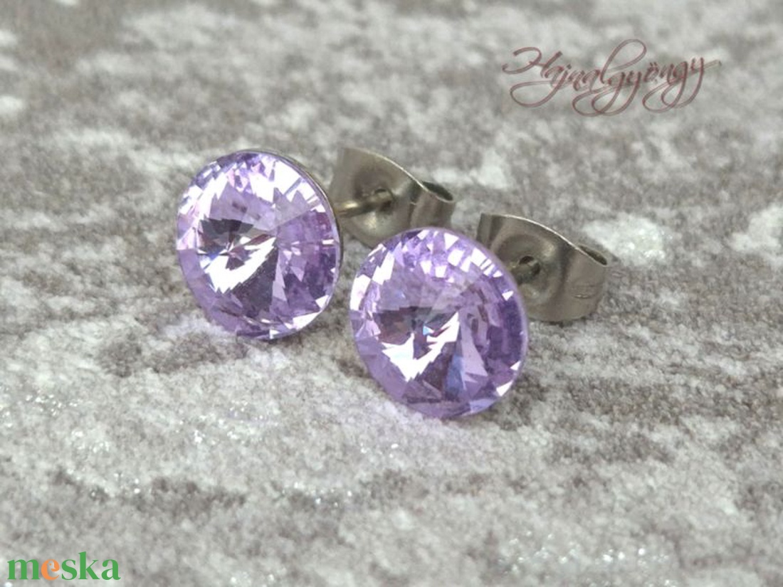 VIOLET nemesacél fülbevaló 8 mm - ékszer - fülbevaló - pötty fülbevaló - Meska.hu