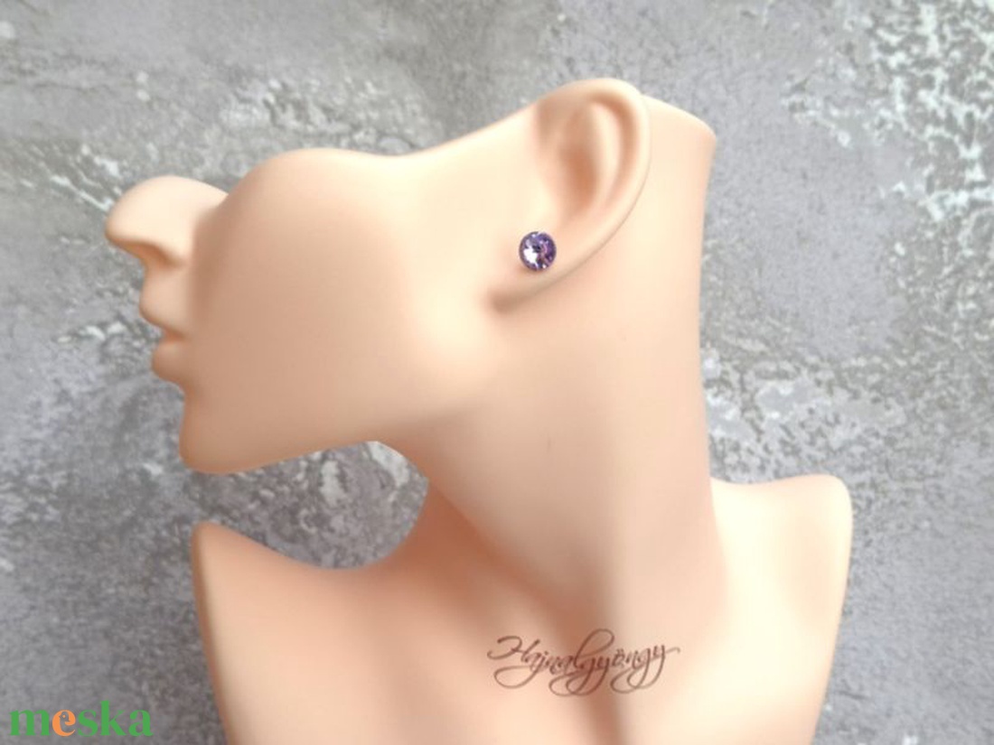 VIOLET nemesacél fülbevaló 8 mm - ékszer - fülbevaló - pötty fülbevaló - Meska.hu