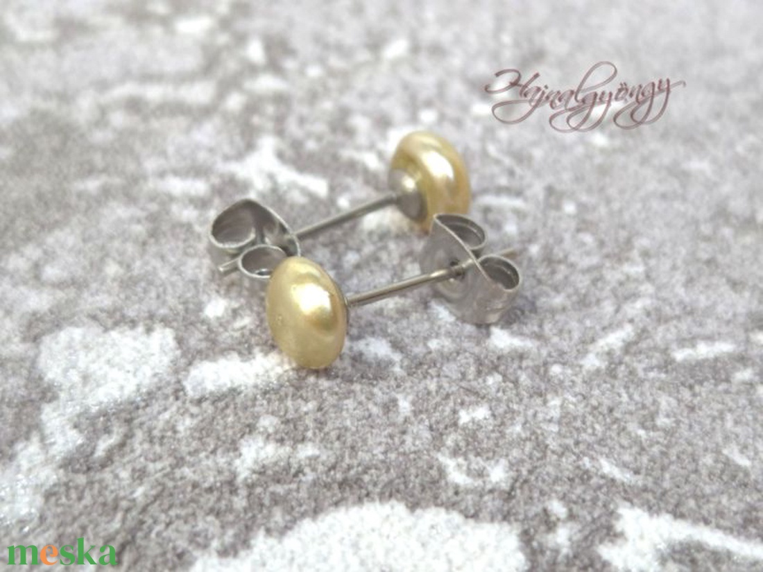 PRECIOSA arany félgömb nemesacél fülbevaló 6 mm - ékszer - fülbevaló - pötty fülbevaló - Meska.hu