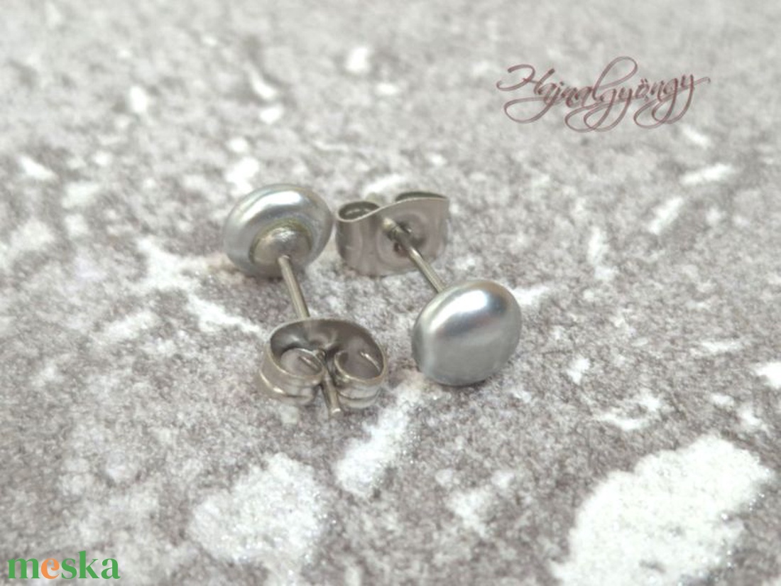 PRECIOSA ezüst félgömb nemesacél fülbevaló 6 mm - ékszer - fülbevaló - pötty fülbevaló - Meska.hu