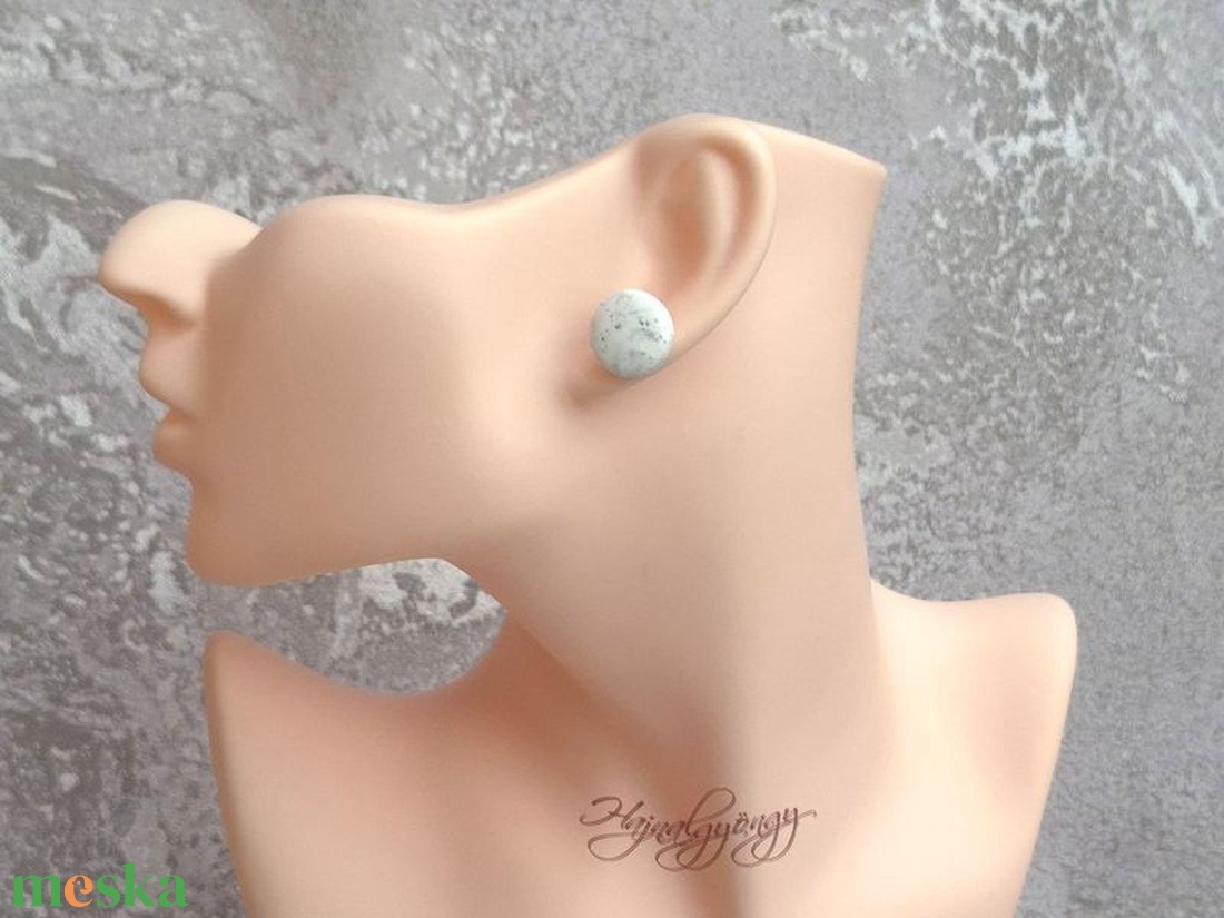 FEHÉR ARANY nemesacél fülbevaló 15 mm - ékszer - fülbevaló - pötty fülbevaló - Meska.hu