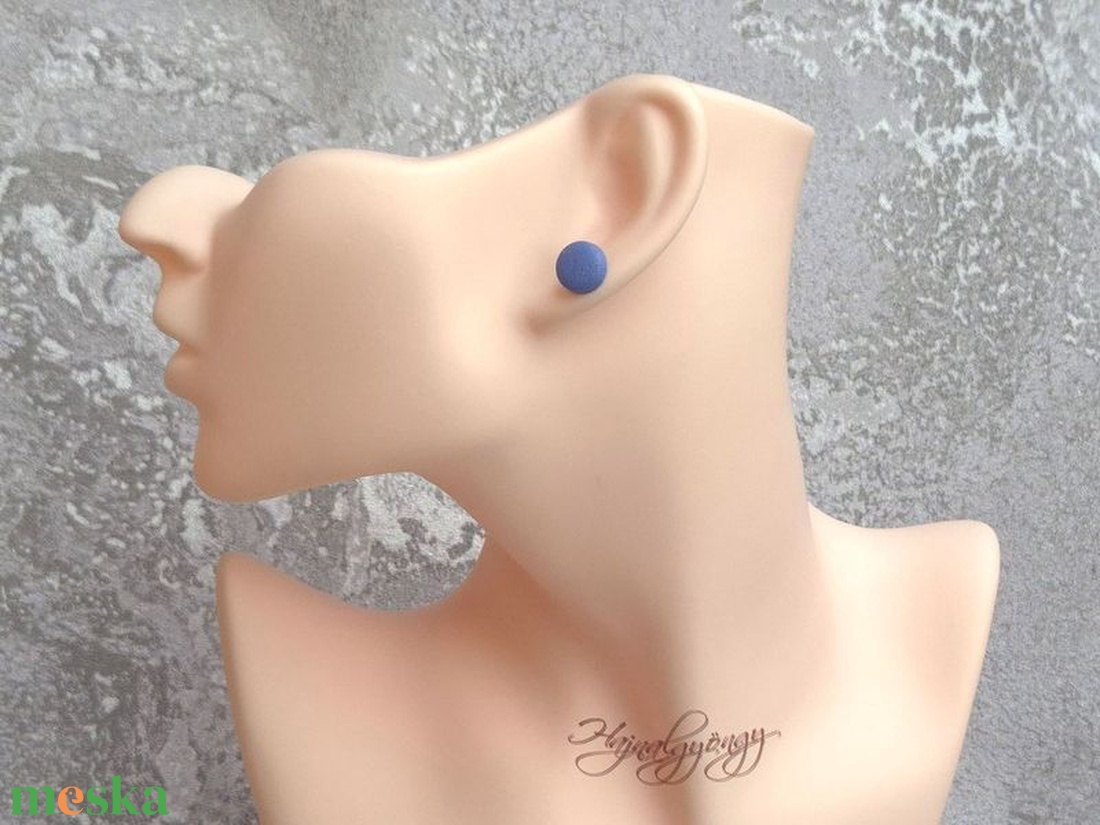 LILÁS KÉKES nemesacél fülbevaló 10 mm - ékszer - fülbevaló - pötty fülbevaló - Meska.hu