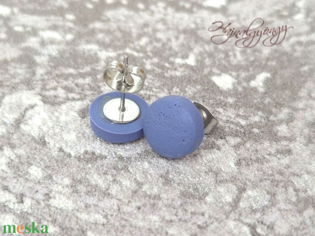 LILÁS KÉKES nemesacél fülbevaló 10 mm - ékszer - fülbevaló - pötty fülbevaló - Meska.hu