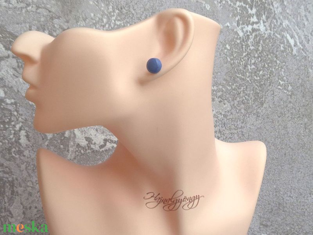 LILÁS KÉKES nemesacél fülbevaló 10 mm - ékszer - fülbevaló - pötty fülbevaló - Meska.hu