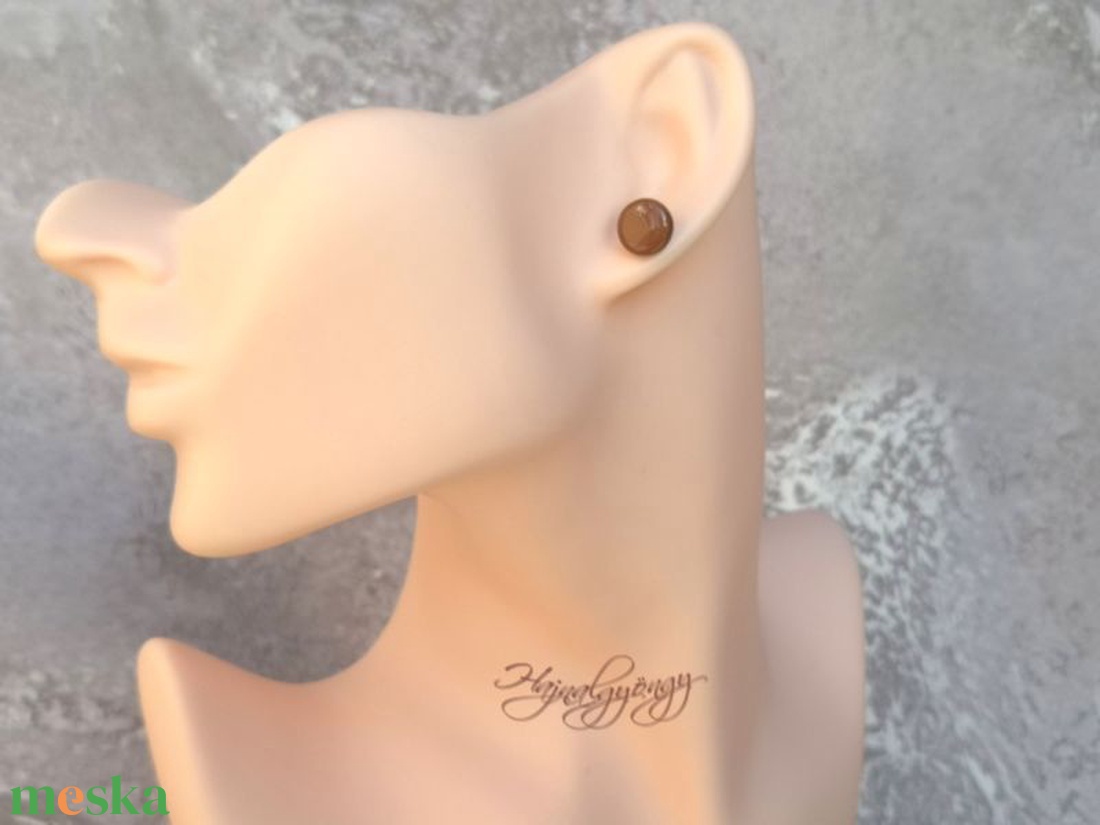 KARAMELL fülbevaló  - ékszer - fülbevaló - pötty fülbevaló - Meska.hu