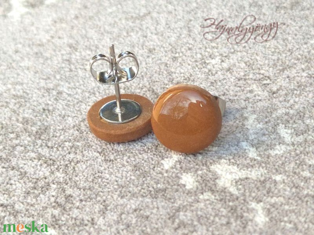 KARAMELL fülbevaló  - ékszer - fülbevaló - pötty fülbevaló - Meska.hu