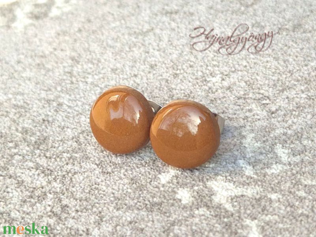 KARAMELL fülbevaló  - ékszer - fülbevaló - pötty fülbevaló - Meska.hu
