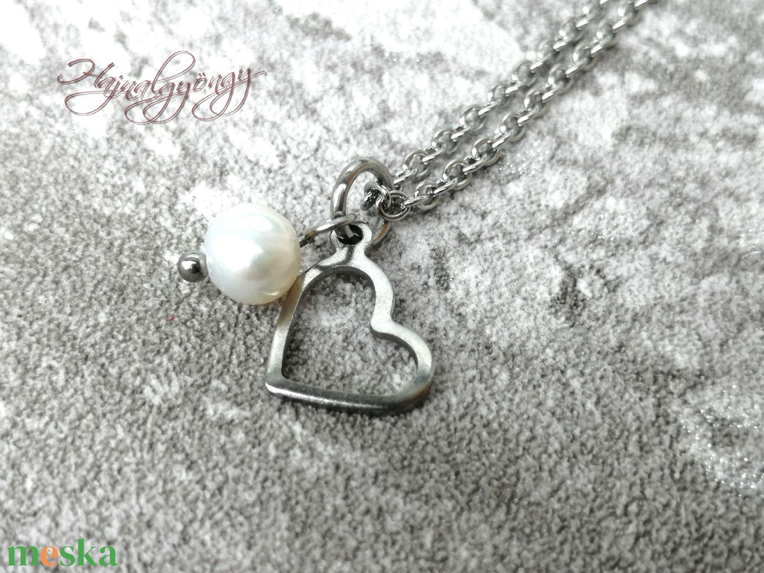 SZÍV nemesacél nyaklánc - ékszer - nyaklánc - medálos nyaklánc - Meska.hu