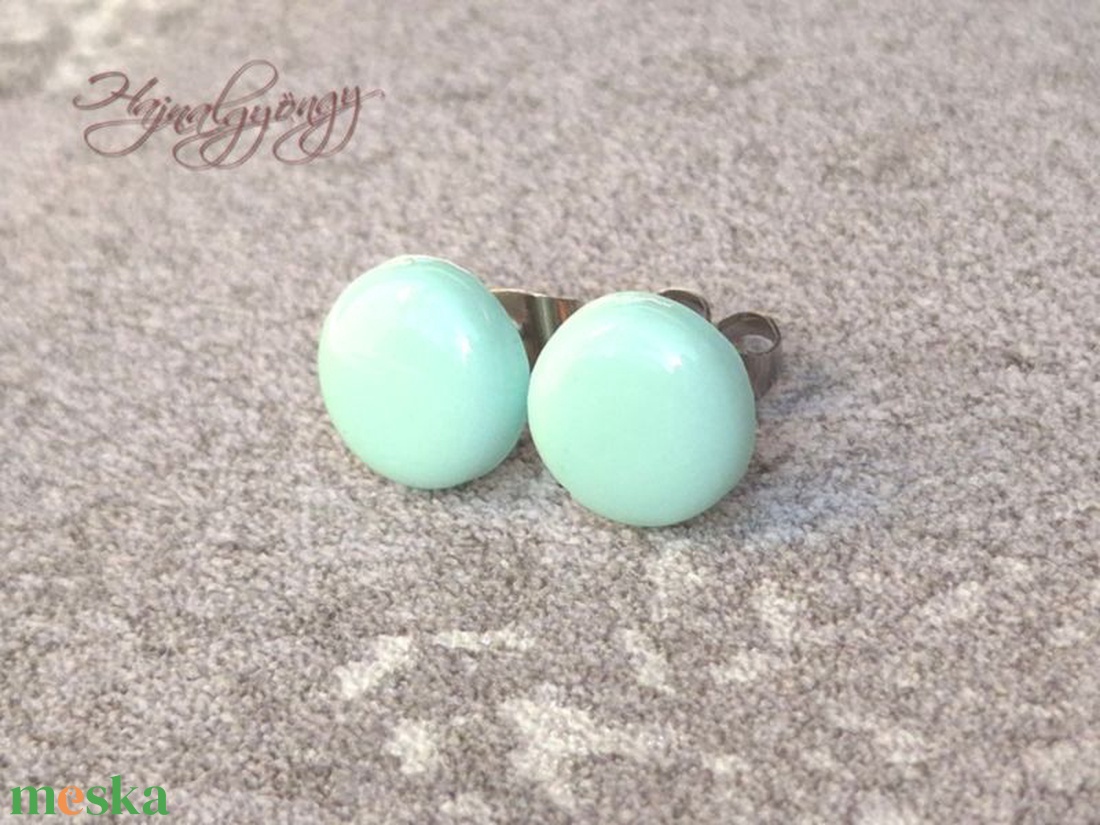 Menta nemesacél fülbevaló 10 mm - ékszer - fülbevaló - pötty fülbevaló - Meska.hu