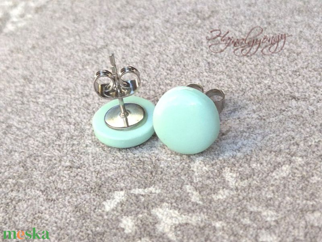 Menta nemesacél fülbevaló 10 mm - ékszer - fülbevaló - pötty fülbevaló - Meska.hu